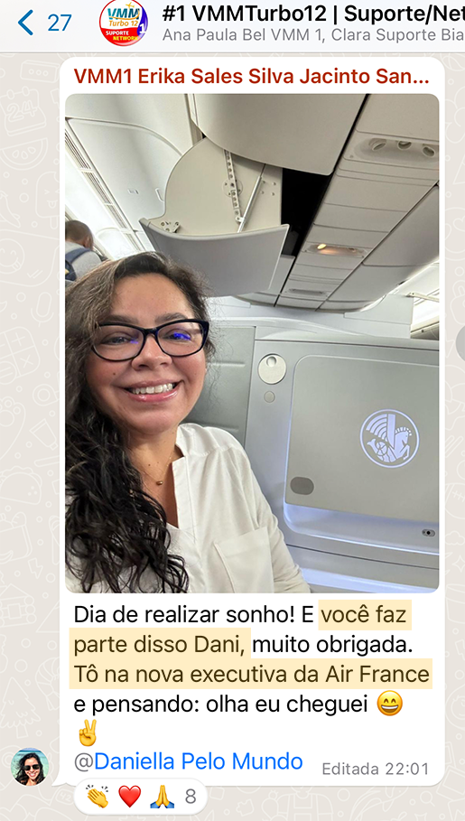 Ela sonhou, se preparou e embarcou na nova executiva da Air France